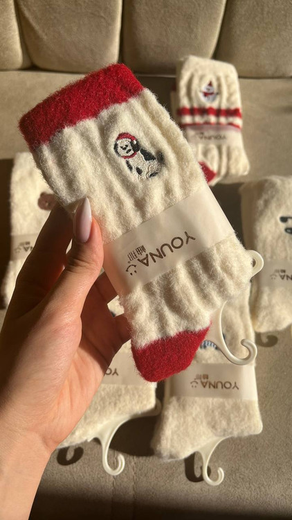 جوراب دخترانه پشمی خارجی فانتزی برند Youna