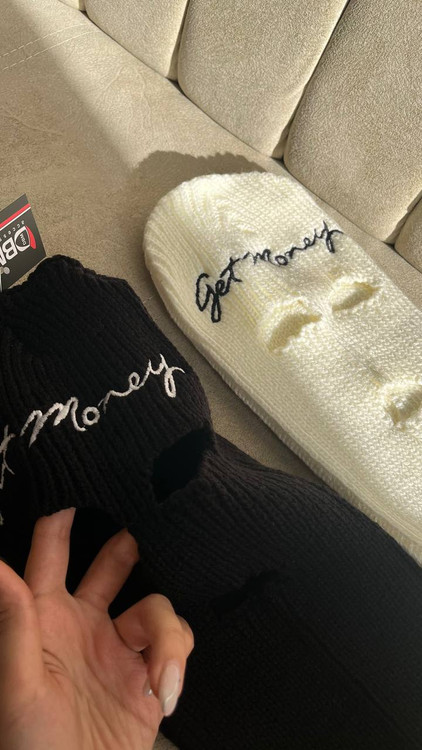 کلاه فیس ماسکی بافت خارجی گلدوزی شده مشکی