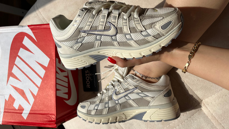 کتونی زنانه نایکی P6000 سبک و اسپرت | طوسی لیمویی